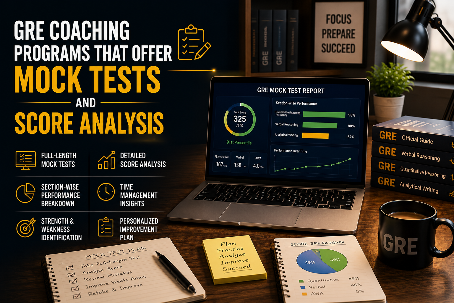 GRE Coaching Programs That Offer Mock Tests and Score Analysis